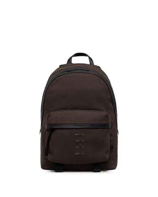 Paul Smith Black Signature Stripe Canvas Backpack for men