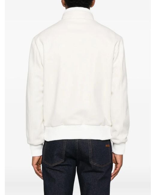 KIRED White Button-Fastening Bomber Jacket for men
