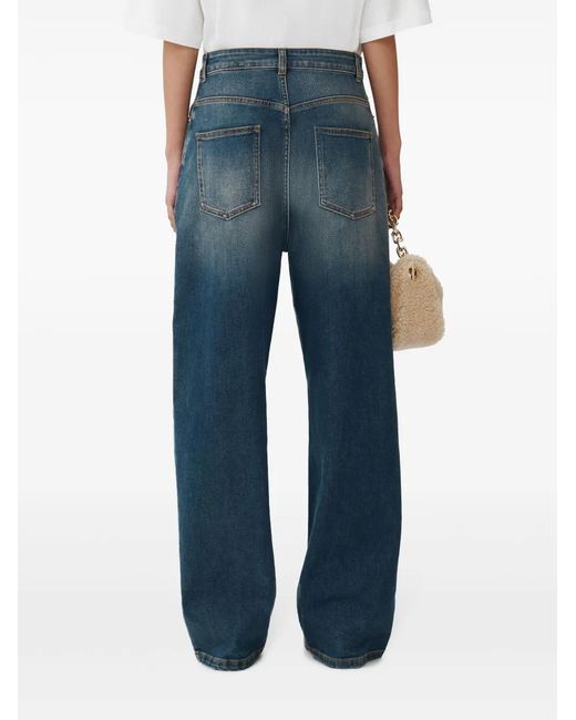 Fabiana Filippi Blue Stretch-Cotton Straight-Leg Jeans