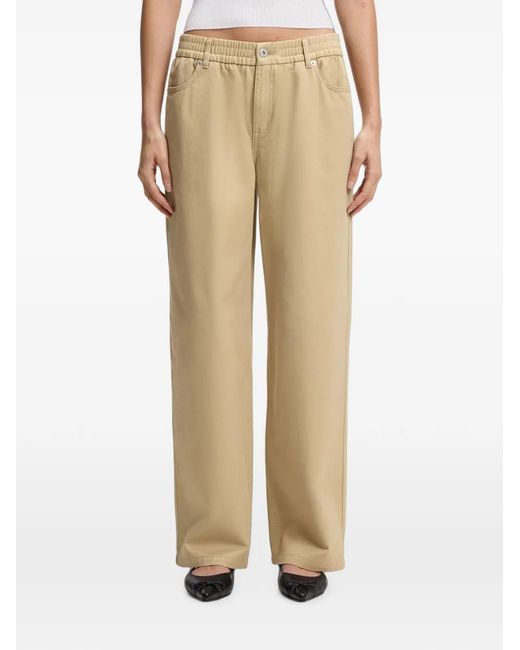 HUGO White Elasticated-Waist Five-Pocket Trousers