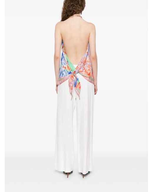 Camilla White Knotted Scarf Top