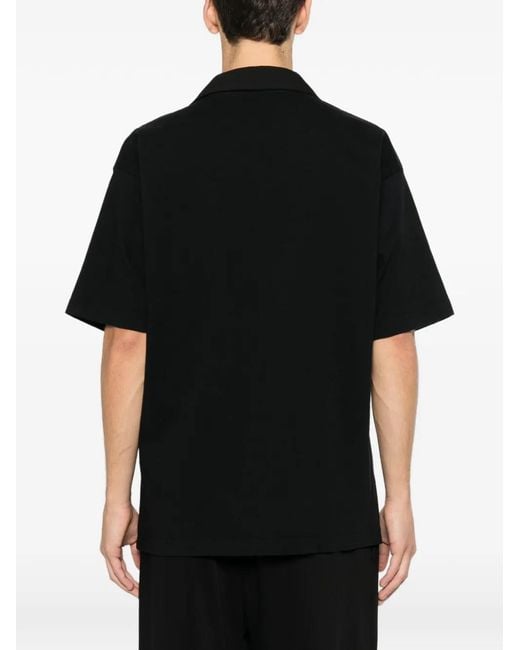 MEDEA Black Lapels Cotton T-Shirt