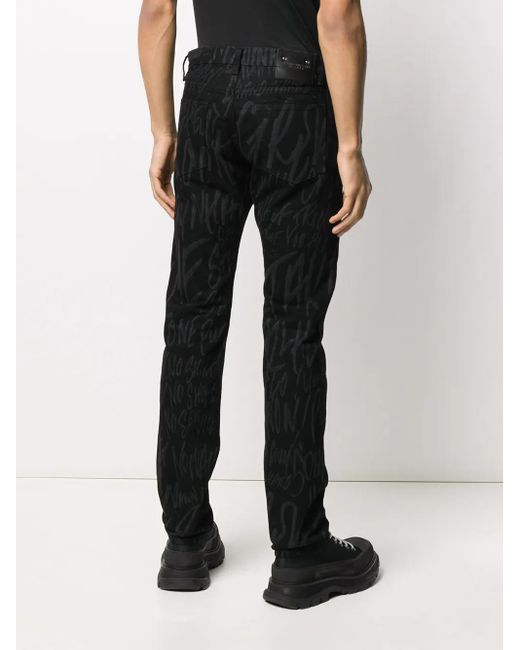 TAKAHIROMIYASHITA The Soloist Black X Disney Scribble Printed Trousers for men