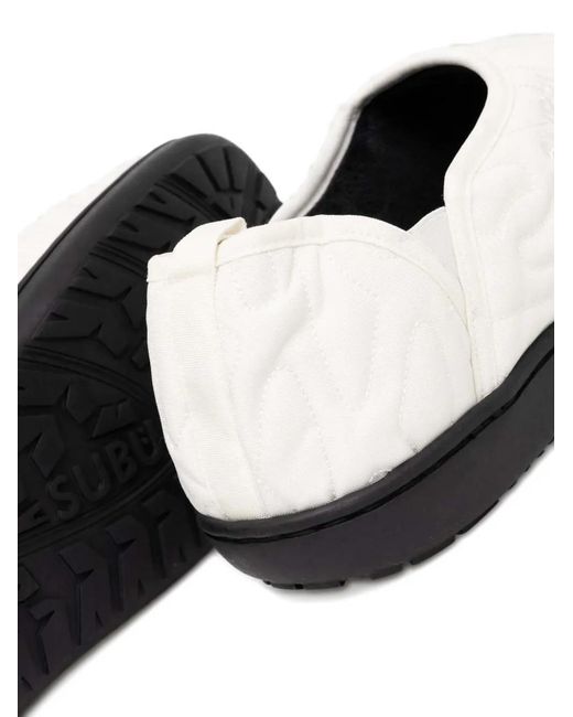 SUBU White Quilted Slip-On Slippers
