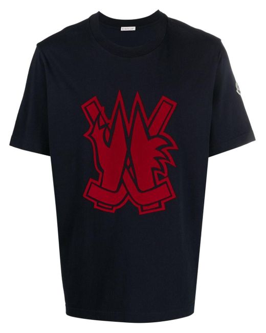 Moncler T-shirt Met Logo in het Blue voor heren
