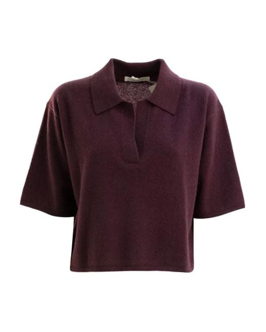 Lisa Yang Red Short-Sleeve Polo Top