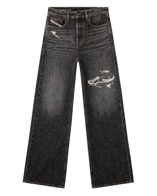 DIESEL Gray Distressed-Effect Jeans for men
