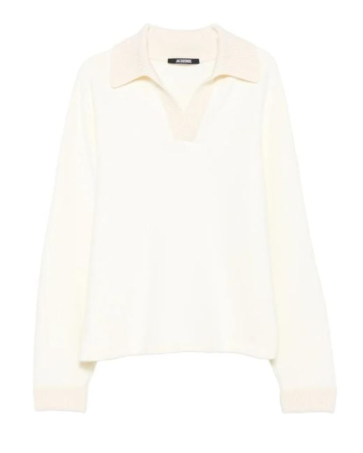 メンズ Jacquemus ポロカラー セーター White