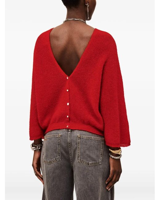Ba&sh Red Isaac Buttoned Cardigan