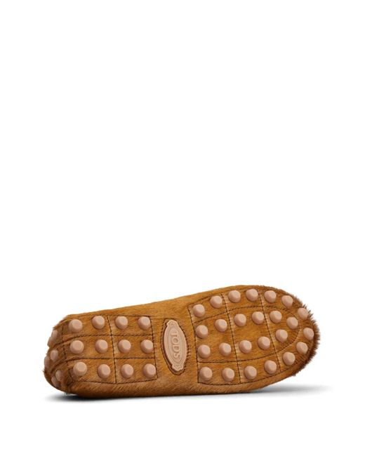 Tod's Brown Gommino Calf-Hair Loafers