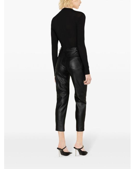 Versace Black Boned Crepe Bodysuit