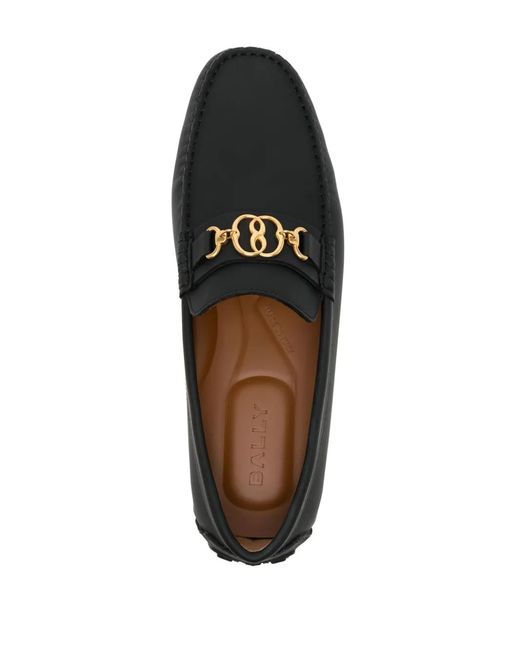 Bally Black Pilot Leather Loafers for men