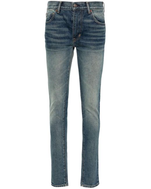 Tom Ford Blue Ausgeblichene Skinny-Jeans