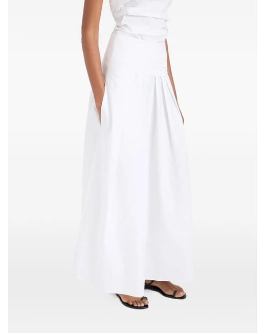 Proenza Schouler White Nessa Pleated Poplin Maxi Skirt