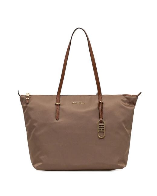 Pedro Del Hierro Madrid Brown Logo-Charm Tote Bag