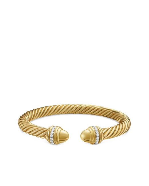 David Yurman Metallic 18Kt Classic Cablespira Diamond Bracelet (7Mm)