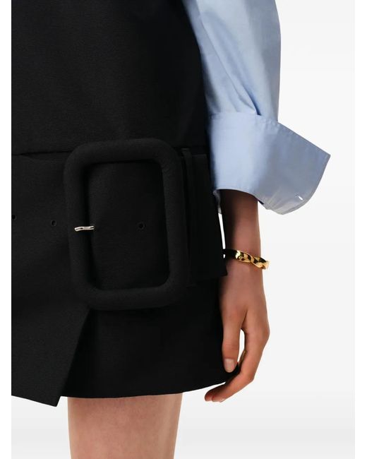 AMI Black New Wool Belted Mini Dress