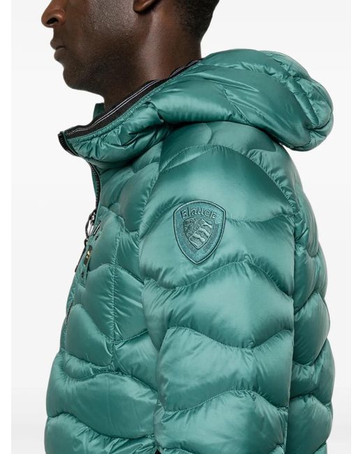 Blauer Green Quilted Hooded Jacket for men