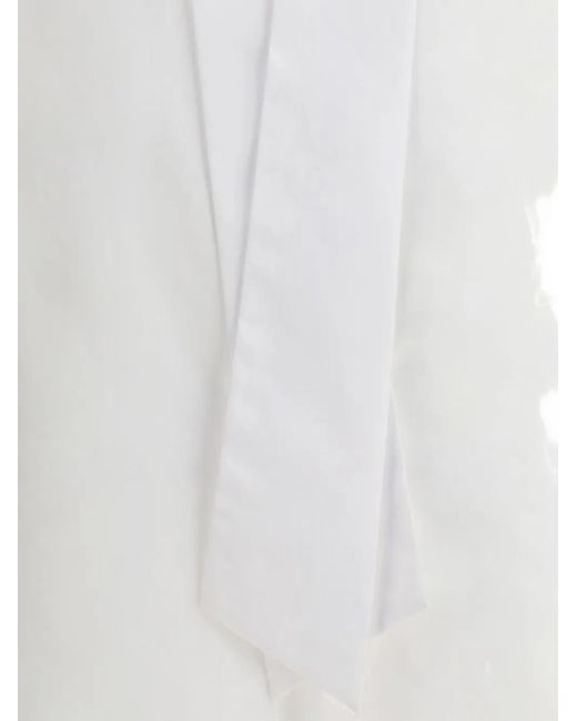 Sara Roka White Neck-Tie Shirt