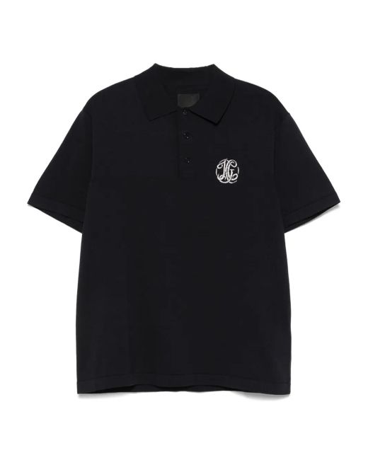 Givenchy Men's Black Logo-Jacquard Polo Shirt