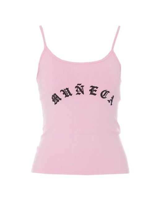 Willy Chavarria Pink Cholita Gothic-Print Tank Top