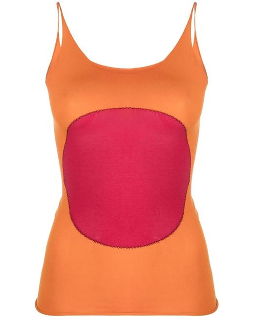 Marni Pink Contrast-Patch Cami Top