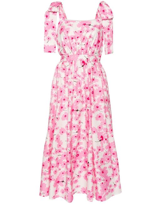 MSGM Maxi-jurk Met Bloemenprint in het Pink