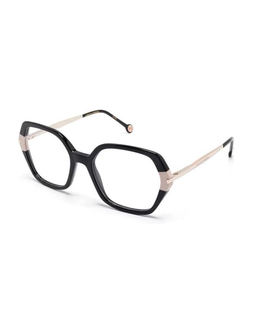 Carolina Herrera Black Geometric-Frames Glasses