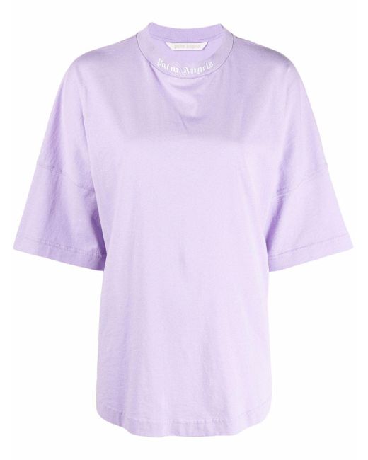 Palm Angels T-shirt Met Hoge Hals in het Purple