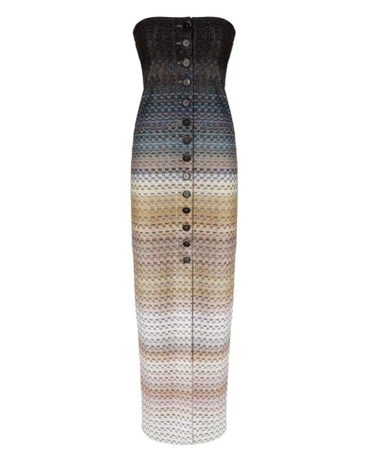 Missoni Gray Button-Front Maxi Dress