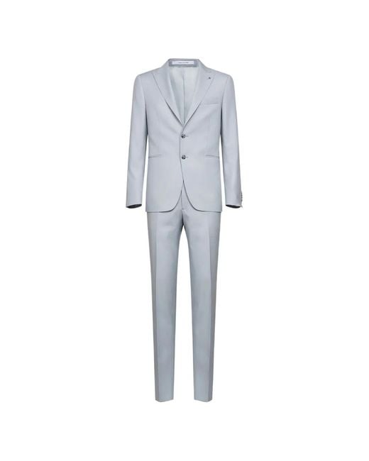 Tagliatore Gray Peaked-Lapels Two-Button Suit for men