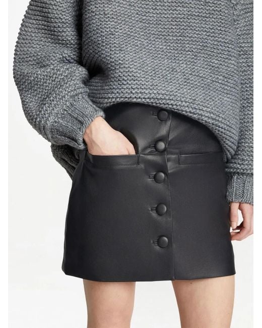 Proenza Schouler Black Faux-Leather Mini Skirt