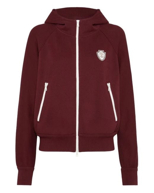 Sudadera con capucha y parche del logo Brunello Cucinelli de color Red