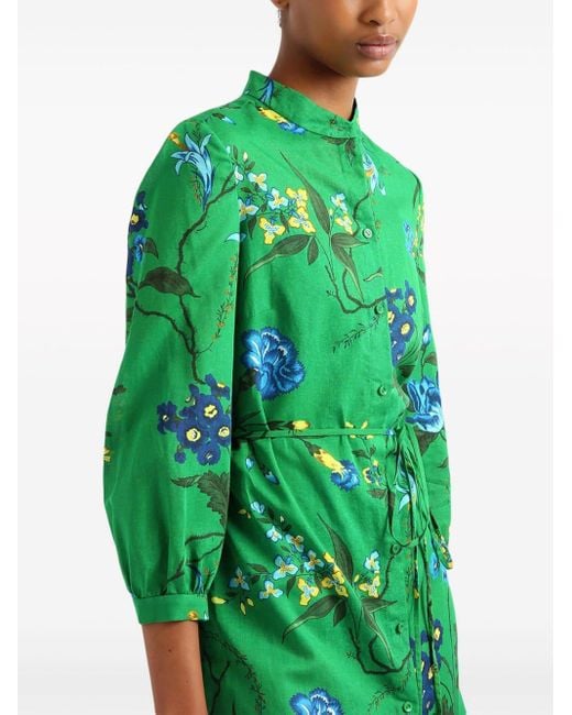 Vestido midi con estampado floral Erdem de color Green