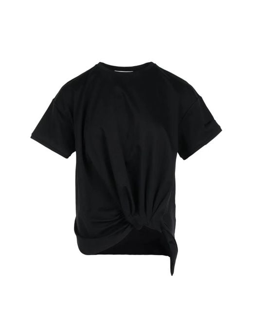 Club21 Black Joanna Knot-Detail T-Shirt