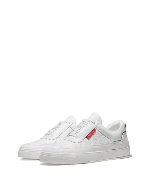 Leandro Lopes White Lace-Up Low-Top Sneakers