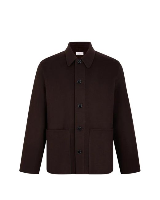 Fursac Brown Button-Up Wool Jacket for men