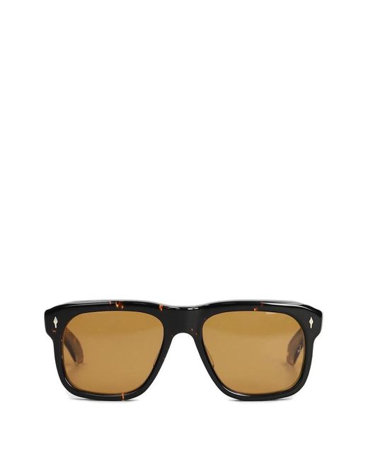 Jacques Marie Mage Black Yves Rectangle-Frame Sunglasses