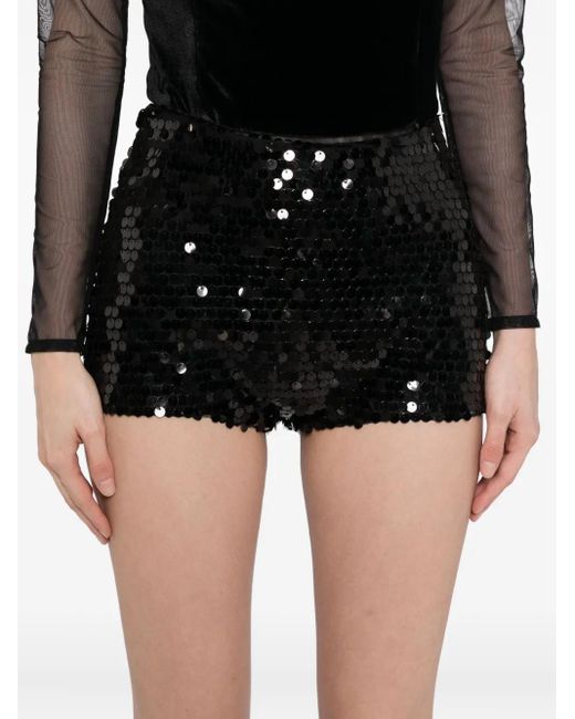 Xenia Magera Black Sequin Shorts