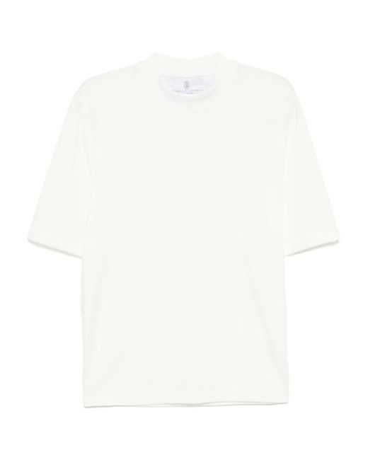 Brunello Cucinelli White Short-Sleeves T-Shirt for men
