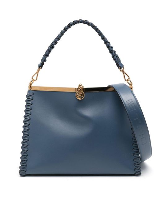 Grand sac à main Vela en cuir Etro en coloris Blue
