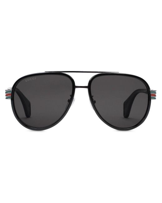 Gucci Black Eyewear Tinted Pilot-frame Sunglasses for men