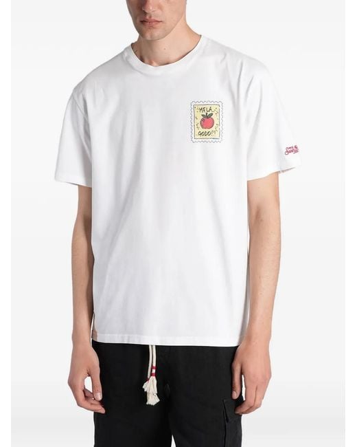 Mc2 Saint Barth White X Alessandro Enriquez Mela Godo-Print Portland T-Shirt for men