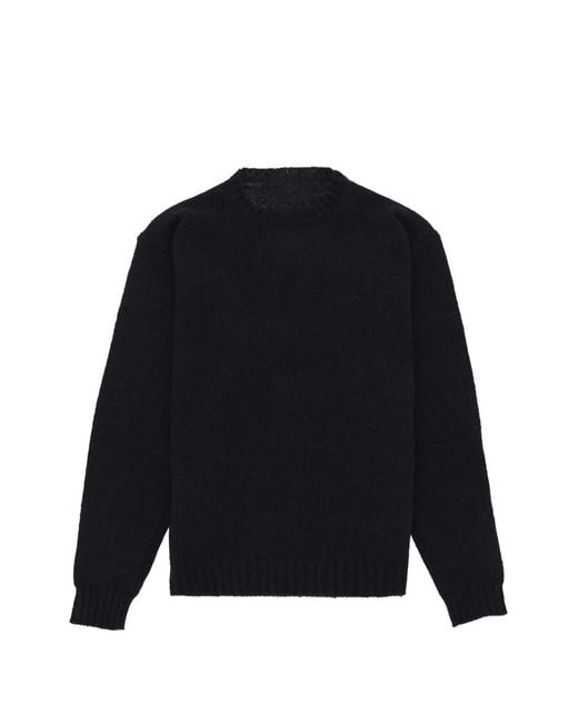 Fortela Blue Ribbed Crew-Neck Sweater for men