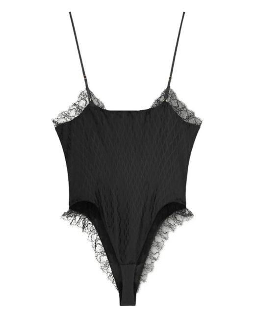 Body Bordé De Dentelle Versace en coloris Black