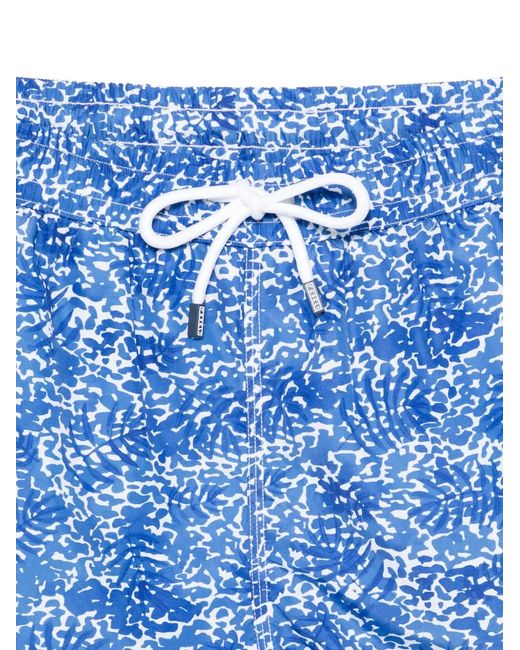Fedeli Blue Print Beach Shorts for men