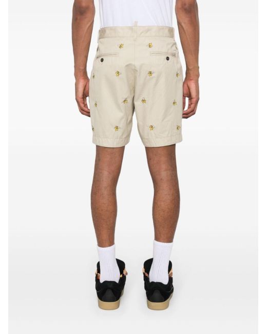 DSquared² Natural Banana-embroidered Bermuda Shorts for men