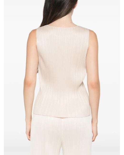 Pleats Please Issey Miyake Natural Pleated Top