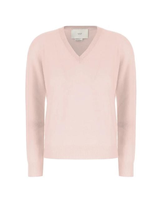 Vanisé Pink V-Neck Cashmere Sweater