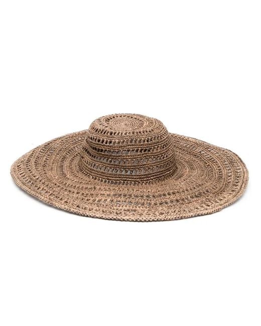IBELIV Brown Raffia Woven Sun Hat